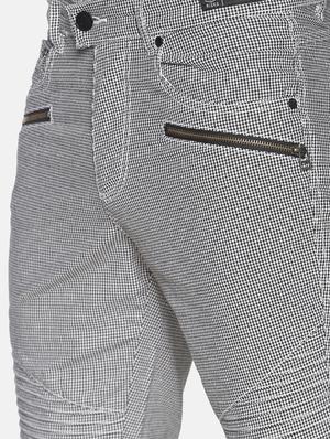 grey checkered flat front trouser - 17520621 - Standard Image - 5