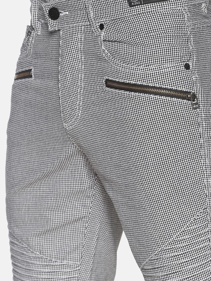 grey checkered flat front trouser - 17520621 - Zoom Image - 5