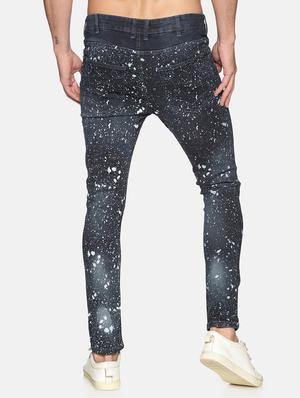 blue heavy washed printed distressed denim jeans - 17520624 - Standard Image - 3