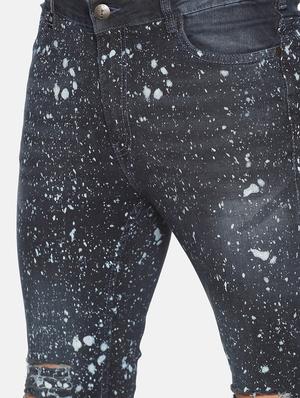 blue heavy washed printed distressed denim jeans - 17520624 - Standard Image - 5