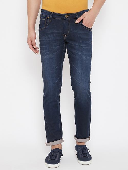 navy blue denim washed jeans - 17521008 - Standard Image - 1