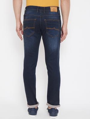 navy blue denim washed jeans - 17521008 - Standard Image - 3