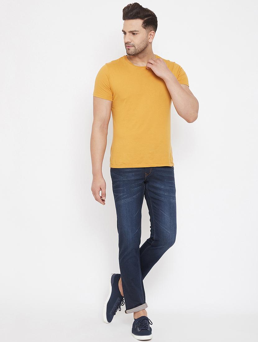 navy blue denim washed jeans - 17521008 - Zoom Image - 4