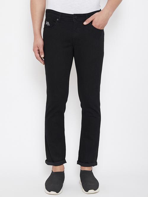 black denim washed jeans - 17521011 - Standard Image - 1