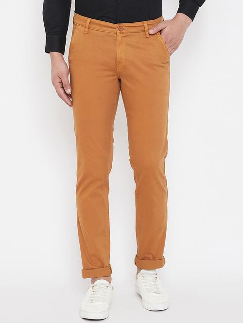 orange solid chinos - 17521023 - Standard Image - 1