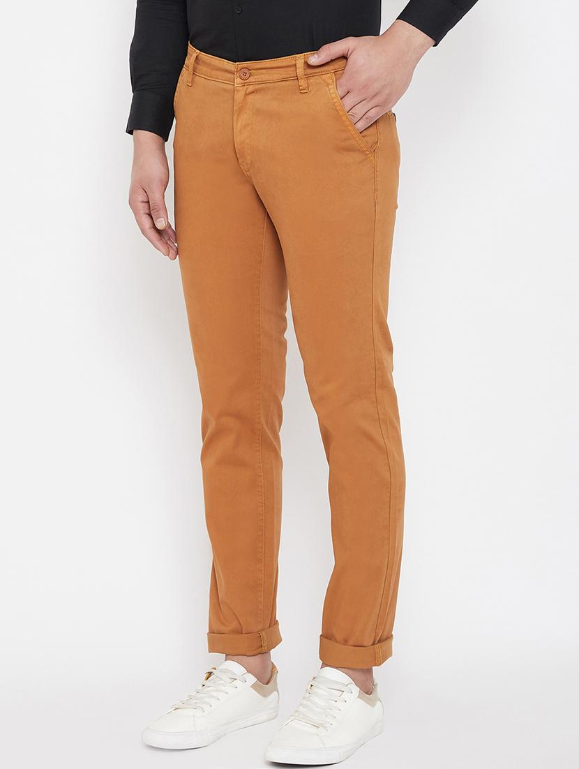 orange solid chinos - 17521023 - Zoom Image - 2