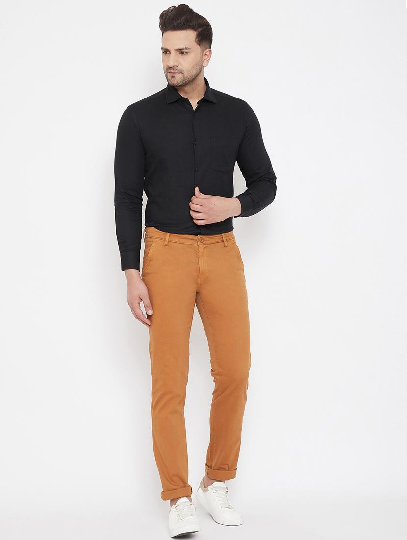 orange solid chinos - 17521023 - Zoom Image - 4