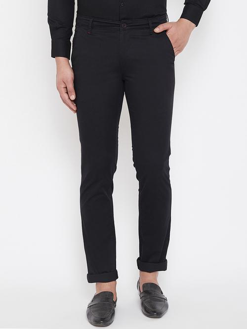black solid chinos - 17521026 - Standard Image - 1