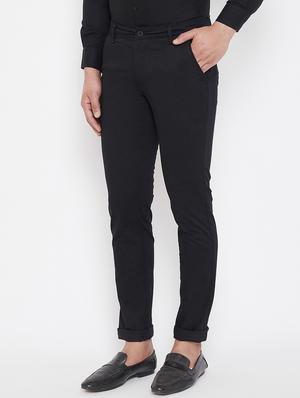 black solid chinos - 17521026 - Standard Image - 2