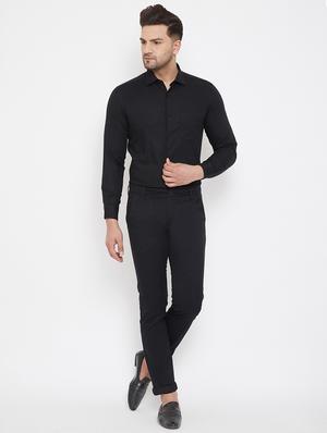 black solid chinos - 17521026 - Standard Image - 4