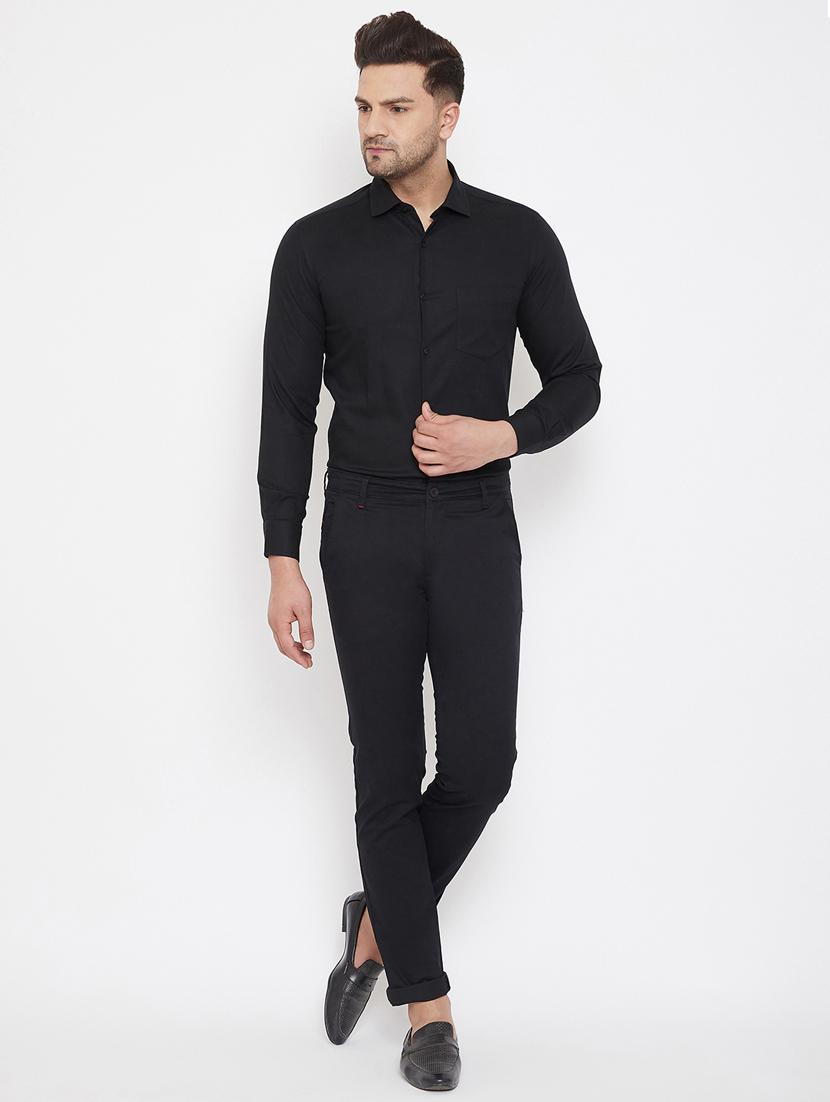 black solid chinos - 17521026 - Zoom Image - 4