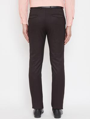 brown solid flat front formal trouser - 17521030 - Standard Image - 3