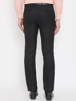black solid flat front formal trouser - 17521032 - Standard Image - 3