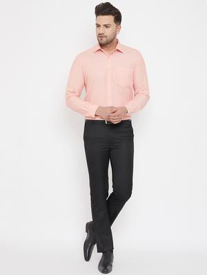 black solid flat front formal trouser - 17521032 - Standard Image - 4