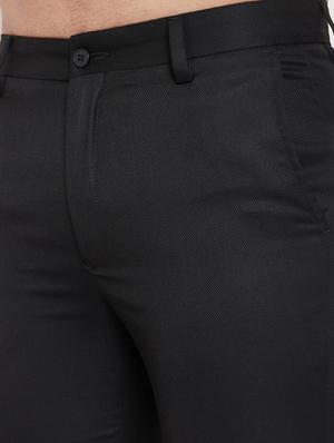 black solid flat front formal trouser - 17521032 - Standard Image - 5