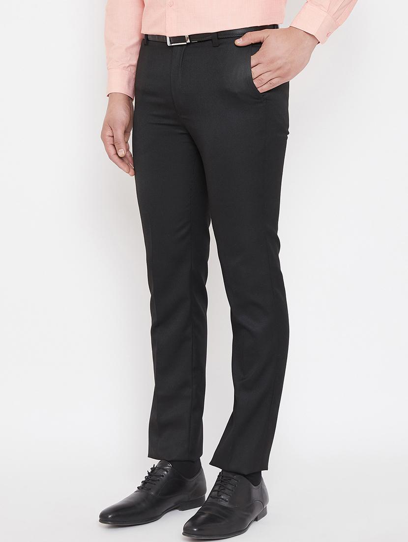 black solid flat front formal trouser - 17521032 - Zoom Image - 2