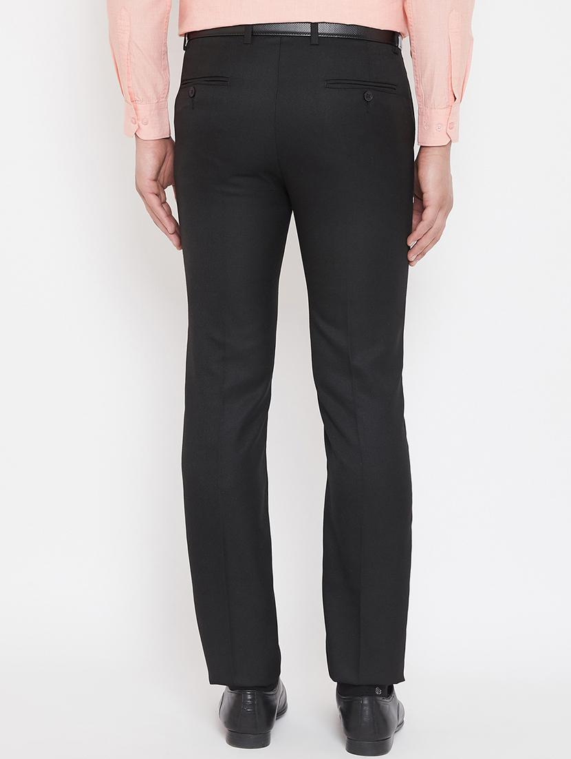 black solid flat front formal trouser - 17521032 - Zoom Image - 3