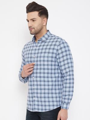 light blue checkered casual shirt - 17521036 - Standard Image - 2