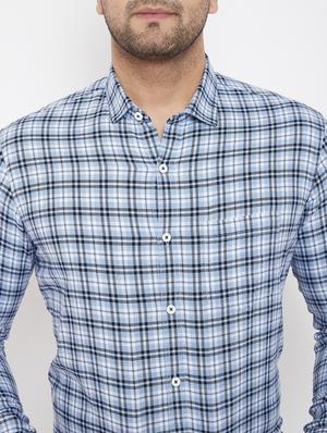 light blue checkered casual shirt - 17521036 - Standard Image - 5
