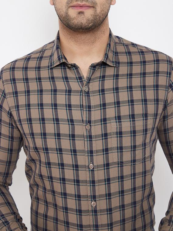beige checkered casual shirt - 17521037 - Zoom Image - 5