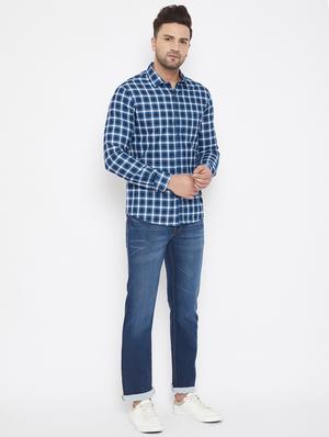 blue checkered casual shirt - 17521039 - Standard Image - 4