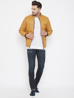 yellow solid quilted jacket - 17521050 - Standard Image - 4