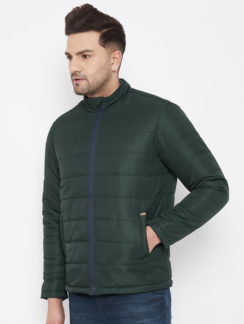 green solid quilted jacket - 17521055 - Zoom Image - 2