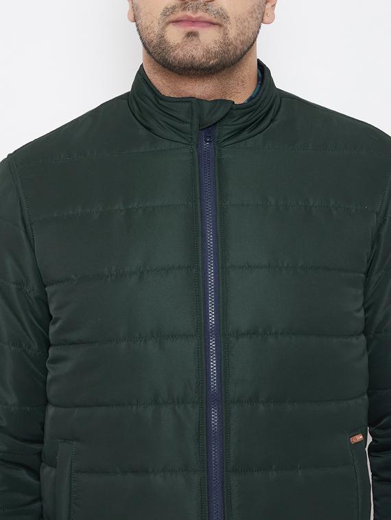 green solid quilted jacket - 17521055 - Zoom Image - 5