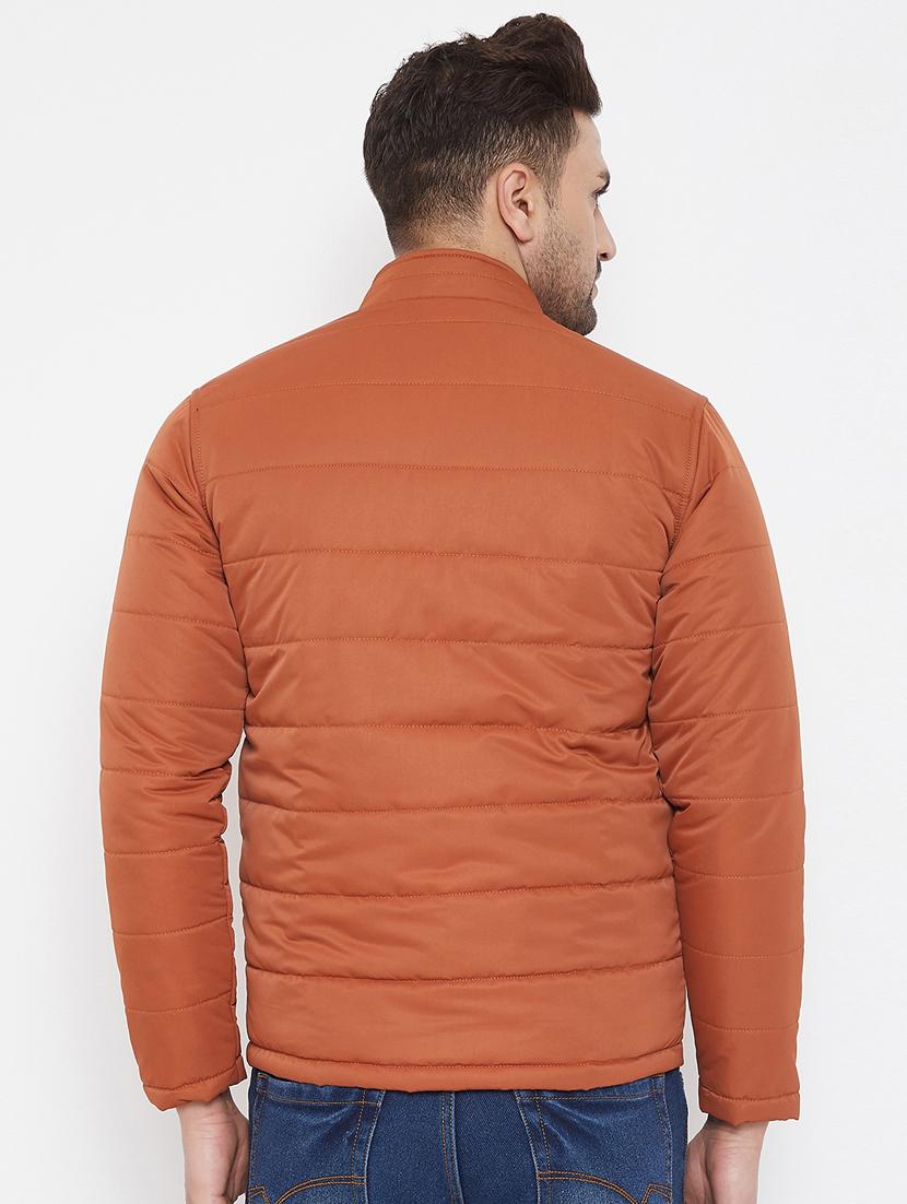 orange solid quilted jacket - 17521056 - Zoom Image - 3