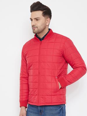 red solid quilted jacket - 17521060 - Standard Image - 2
