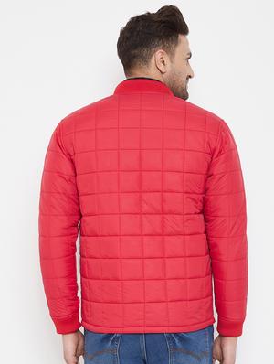 red solid quilted jacket - 17521060 - Standard Image - 3
