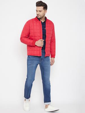 red solid quilted jacket - 17521060 - Standard Image - 4