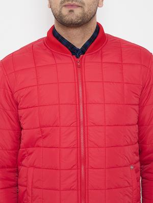 red solid quilted jacket - 17521060 - Standard Image - 5