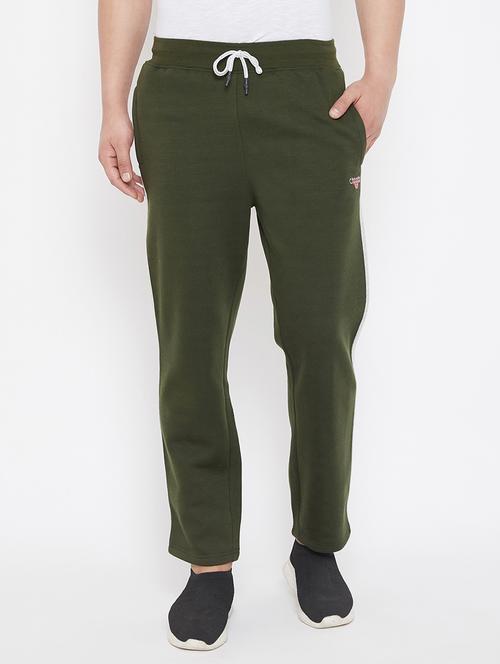 olive green side striped track pant - 17521062 - Standard Image - 1