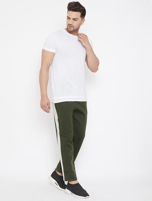 olive green side striped track pant - 17521062 - Standard Image - 4