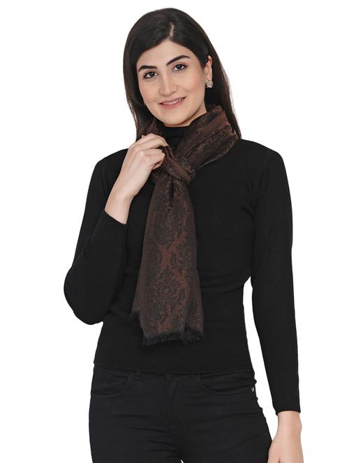 brown printed stole - 17521067 - Standard Image - 1