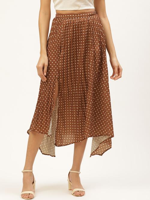 high rise polka dot a-line skirt - 17521086 - Standard Image - 1