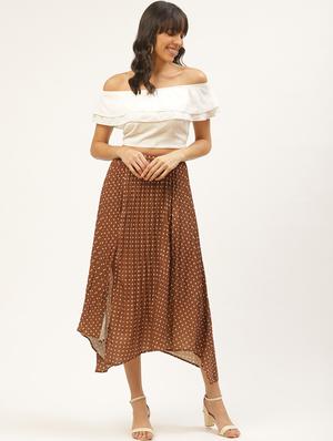 high rise polka dot a-line skirt - 17521086 - Standard Image - 4