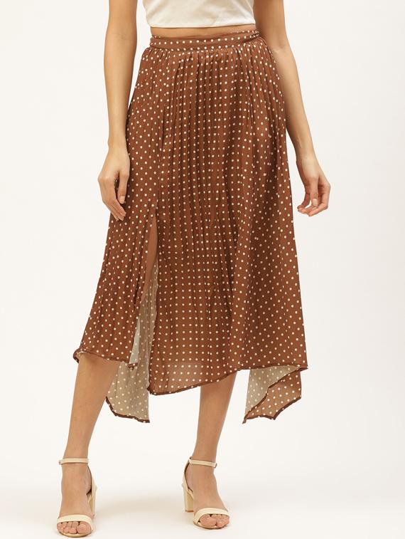 high rise polka dot a-line skirt - 17521086 - Zoom Image - 1