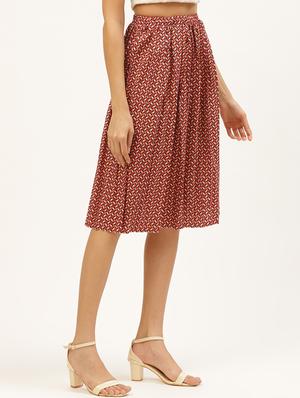mid rise printed flared skirt - 17521089 - Standard Image - 2
