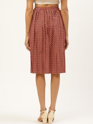 mid rise printed flared skirt - 17521089 - Standard Image - 3