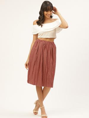 mid rise printed flared skirt - 17521089 - Standard Image - 4