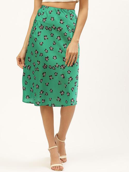 mid rise floral a-line skirt - 17521090 - Standard Image - 1