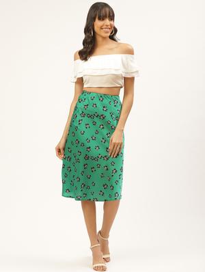 mid rise floral a-line skirt - 17521090 - Standard Image - 4