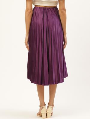 high rise pleated a-line skirt - 17521099 - Standard Image - 3