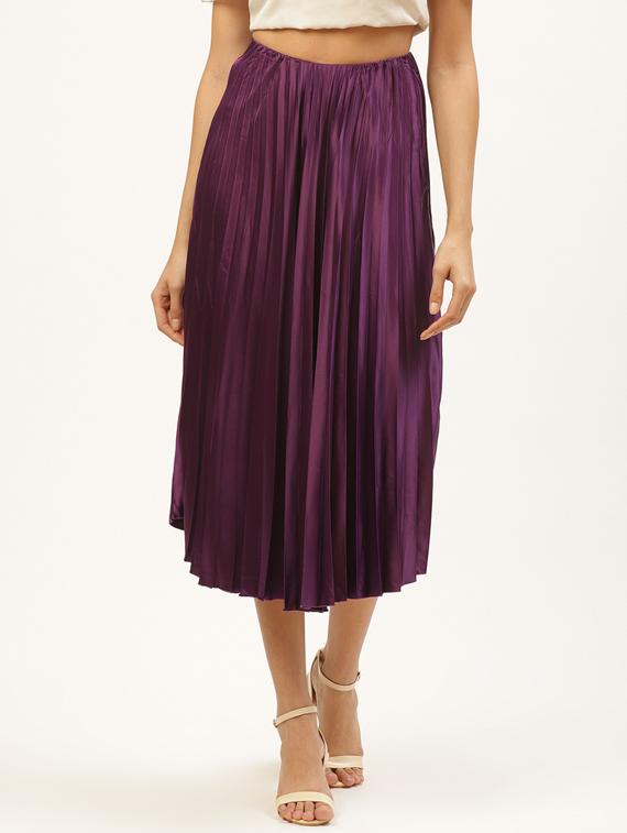 high rise pleated a-line skirt - 17521099 - Zoom Image - 1
