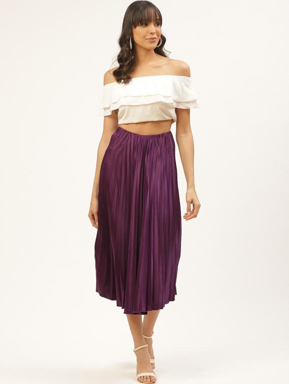high rise pleated a-line skirt - 17521099 - Zoom Image - 4