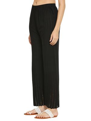 black rayon straight palazzo - 17521158 - Standard Image - 2