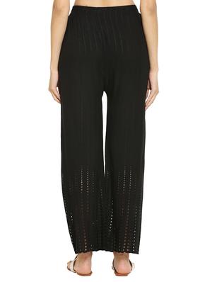 black rayon straight palazzo - 17521158 - Standard Image - 3