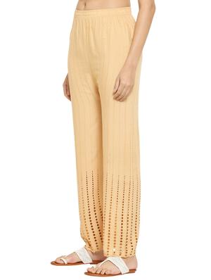 beige rayon straight palazzo - 17521162 - Standard Image - 2